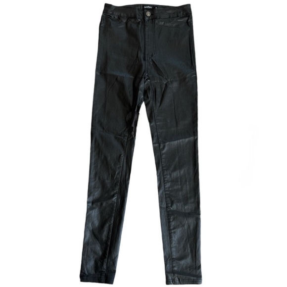 Boohoo High Waist Matte Faux Leather Pants - Picture 3 of 7